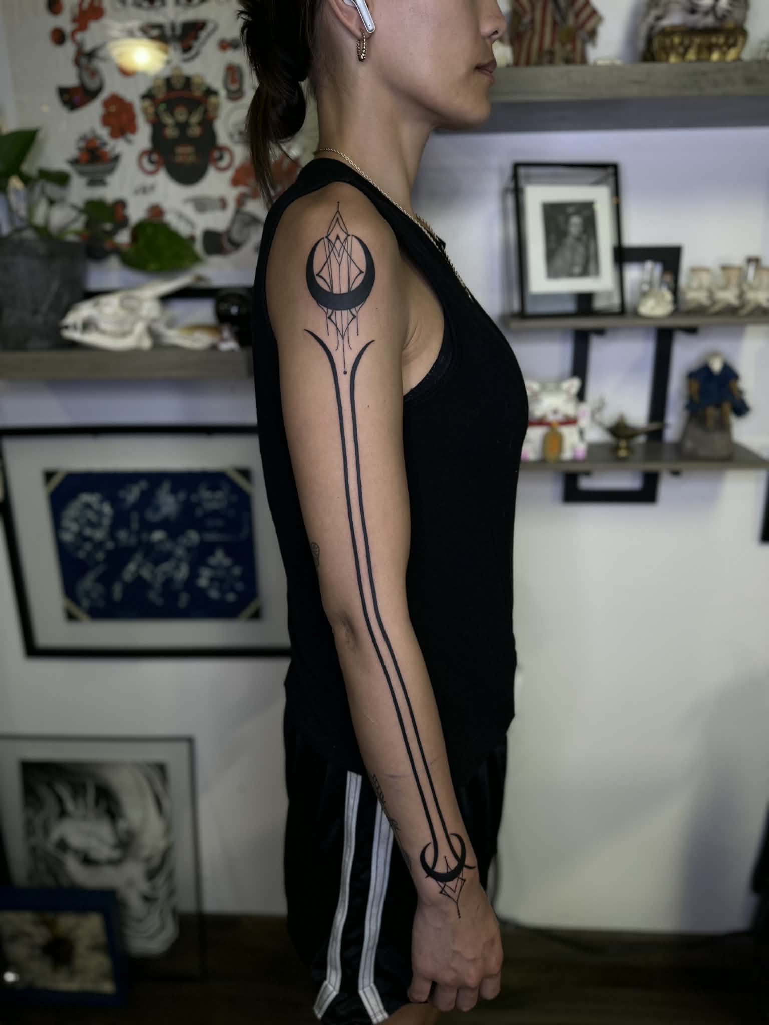 Blackwork skull mandala tattoo by Jena — Gold Scarab Tattoo Seattle