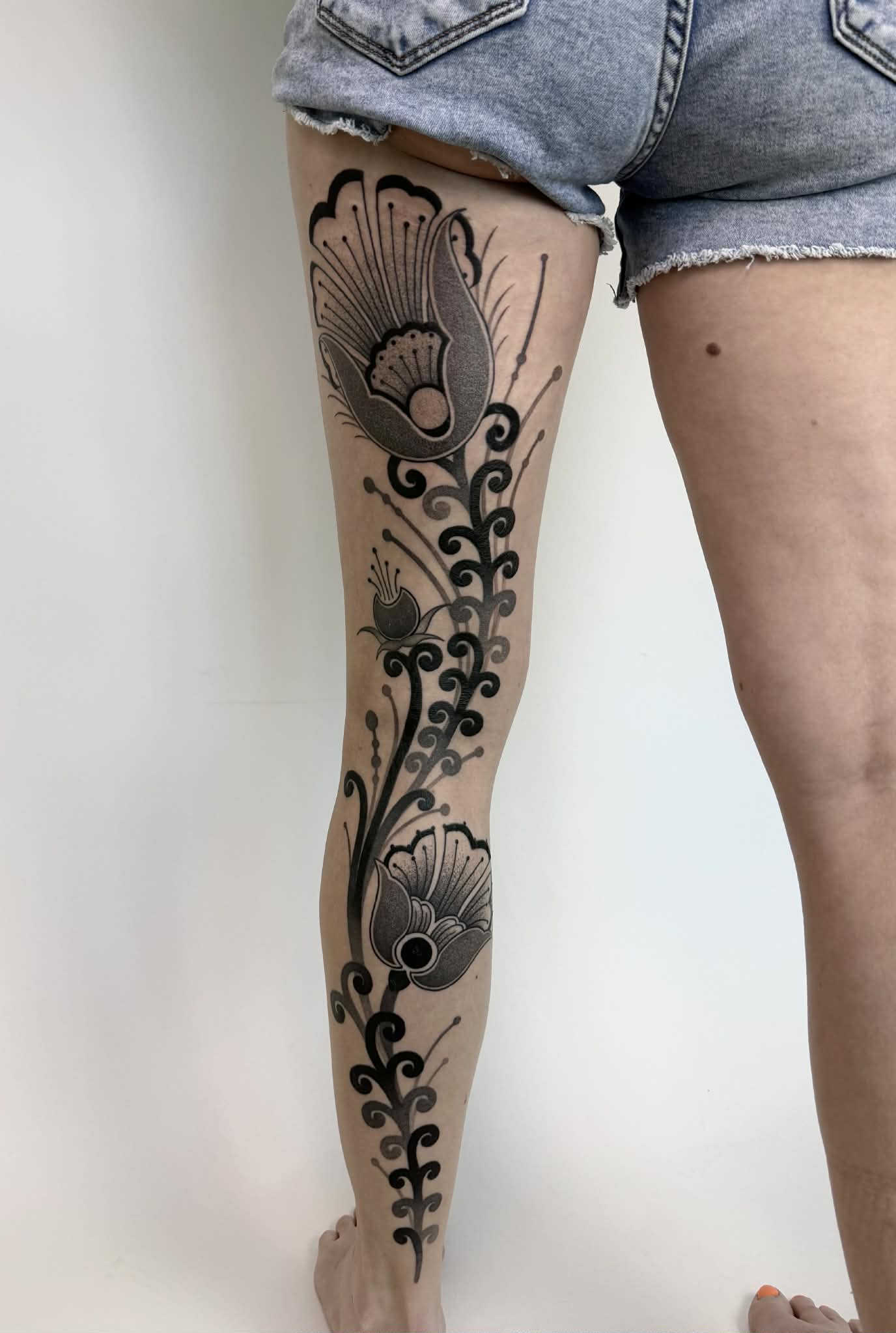 Blackwork snake tattoo by Jena — Gold Scarab Tattoo Seattle