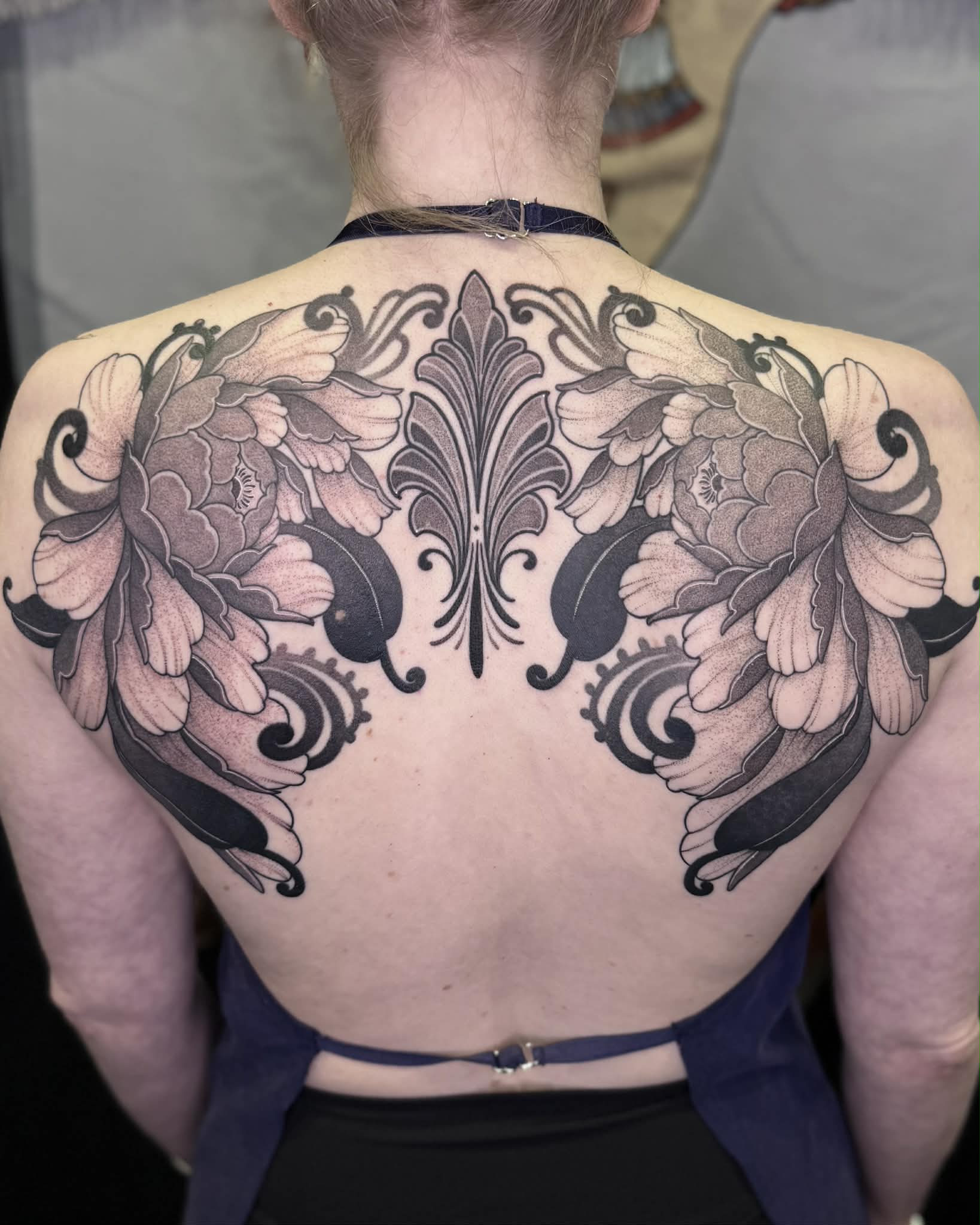 Neo-traditional floral arm tattoo by Jena — Gold Scarab Tattoo Seattle