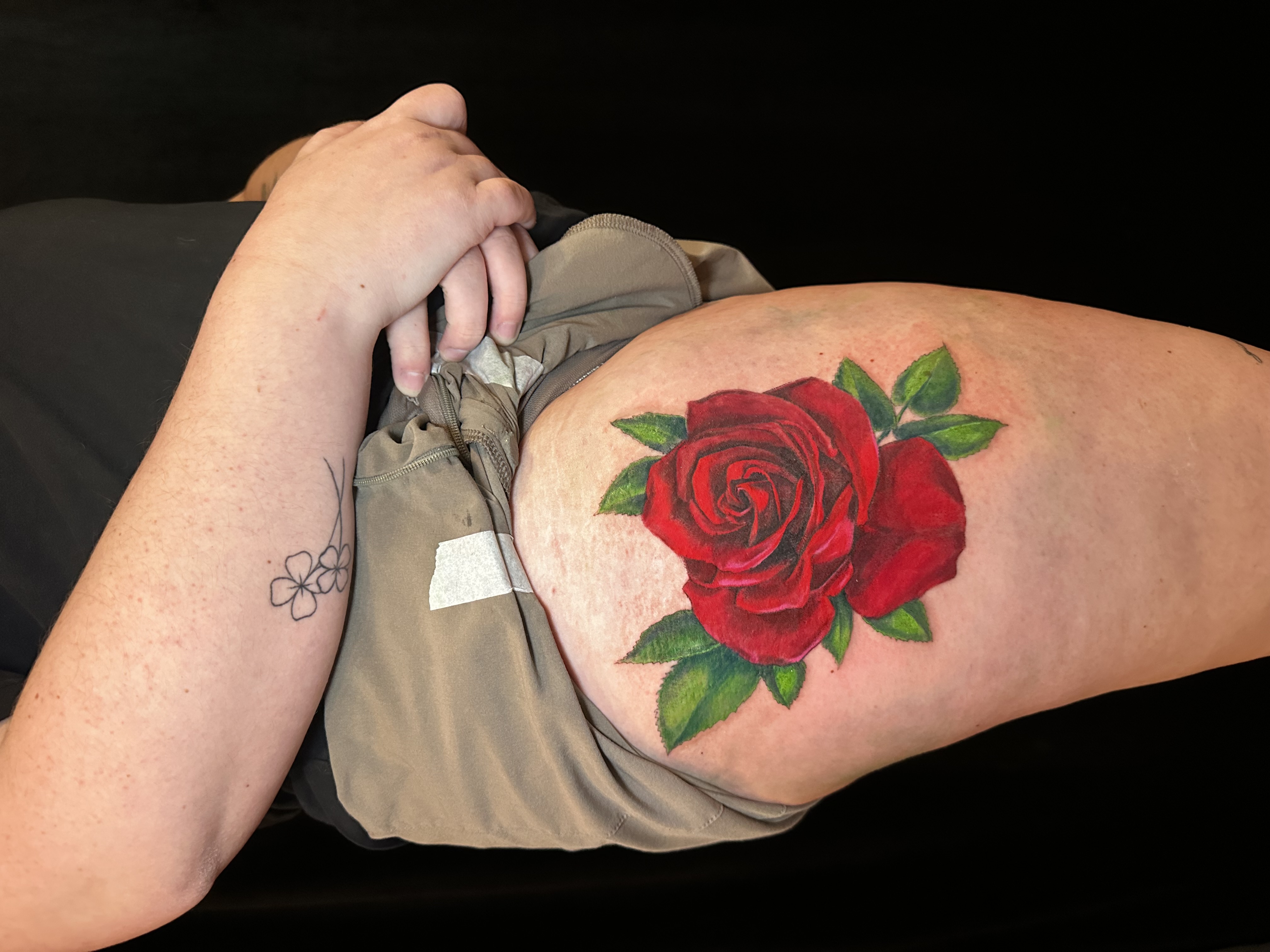 Color realism rose tattoo by Mia — Gold Scarab Tattoo Seattle