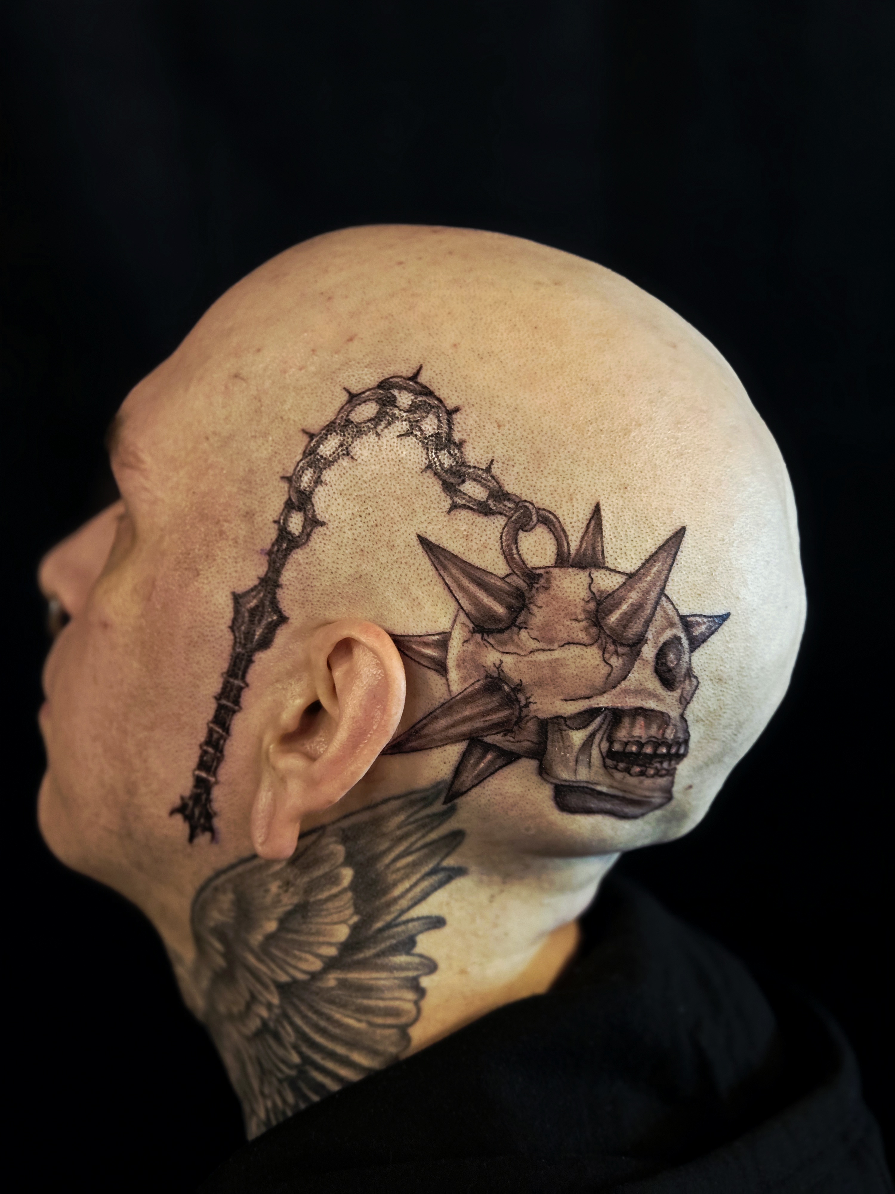 Vintage illustrative tarot card tattoo by Tim — Gold Scarab Tattoo Seattle